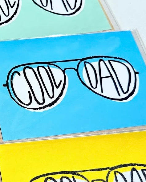 COOL DAD - Folded Card - Blank Inside - Blue