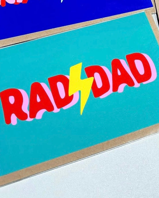 RAD DAD - Folded Card - Blank Inside - Green
