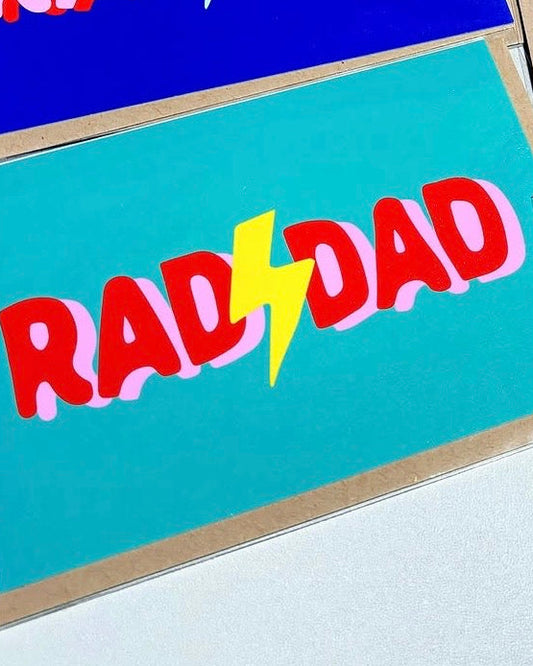 RAD DAD - Folded Card - Blank Inside - Green