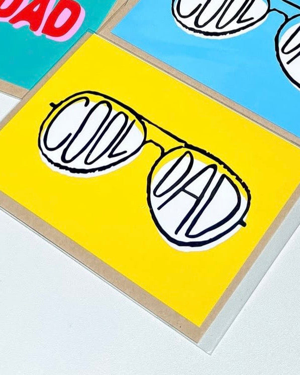 COOL DAD - Folded Card - Blank Inside - Yellow