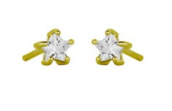 Crystal Star Studs Gold