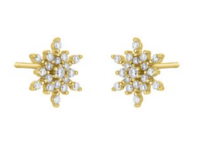 Elsa Snowflake Studs Gold