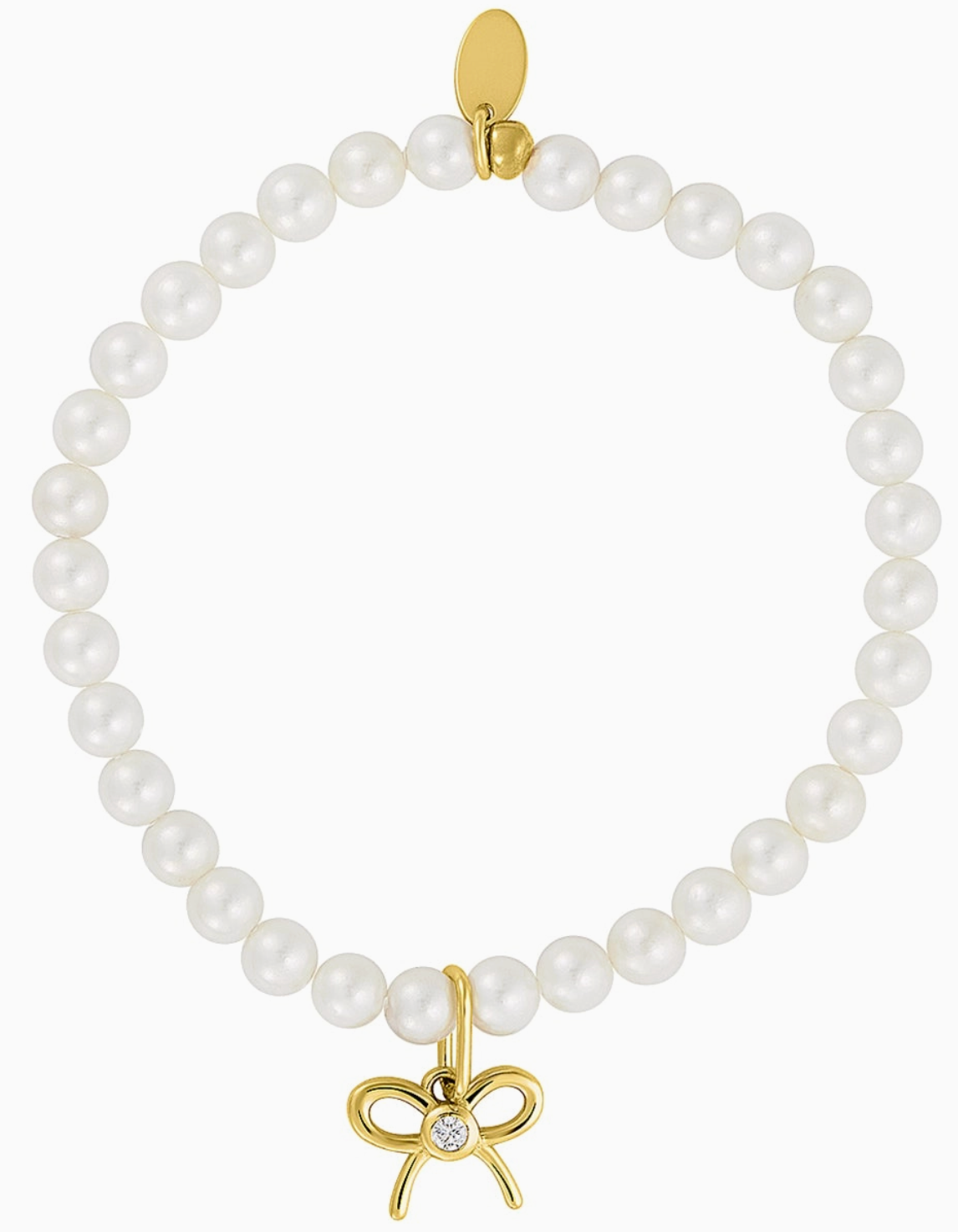 Gold Bow & Pearl Charm Bracelet - Mommy & Me
