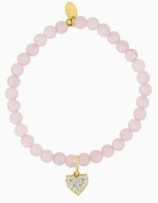 Heart & Rose Pink Charm Bracelet - Mommy & Me