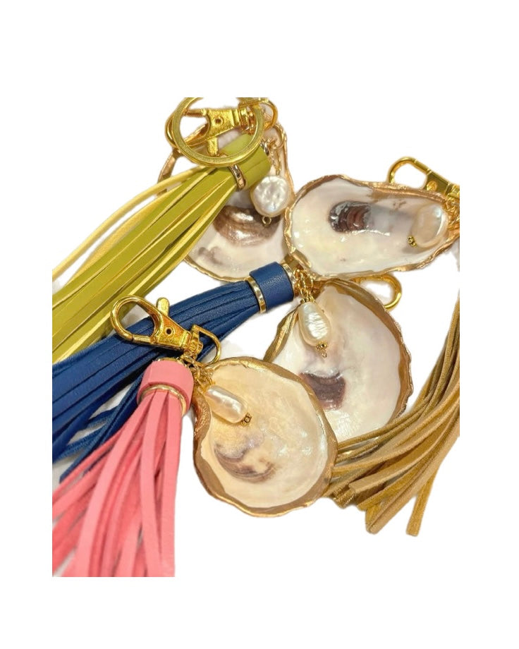 Oyster Shell Tassel Bag Charm