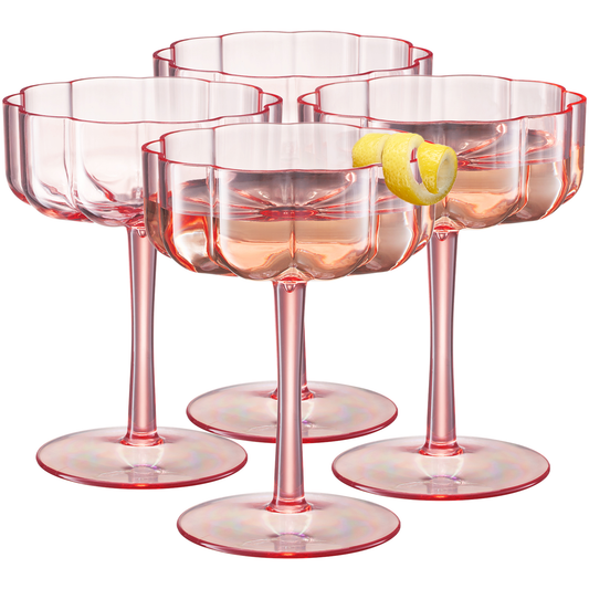 Shatterproof Acrylic Plastic Flower Coupe | 1 coupe, 8.5OZ