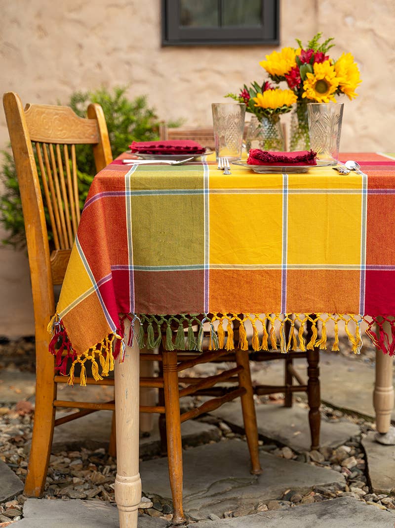 April Cornell - Colorblock Plaid Tablecloth - Multi