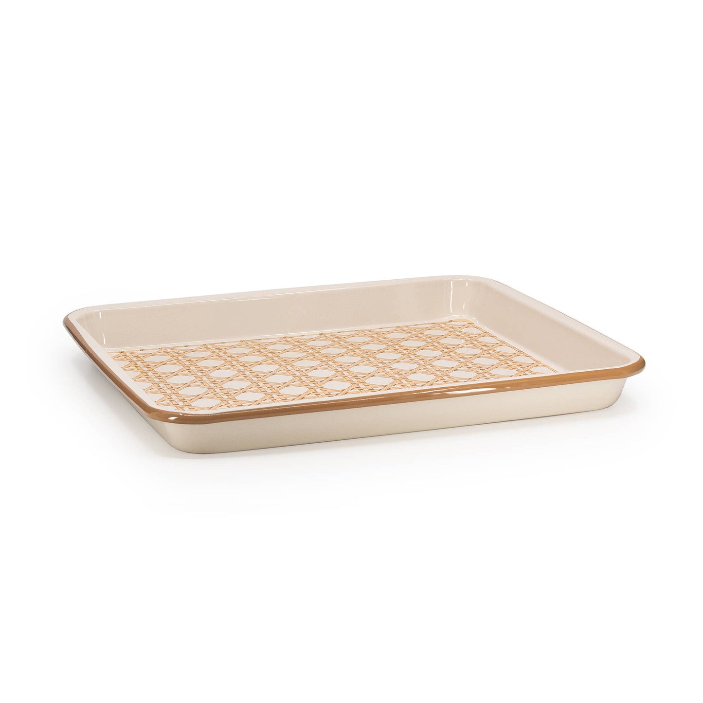 Domino x CCH Wicker Enamelware Medium Rectangle Tray