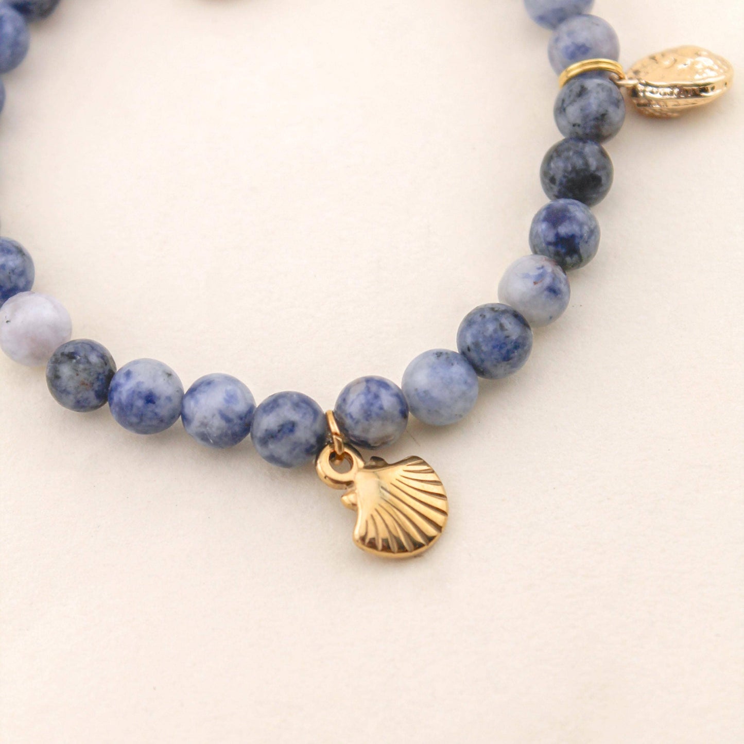 Small Seashell Charm Bracelet in Wave