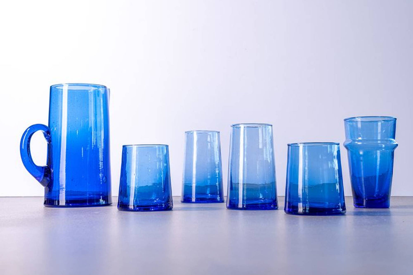 Blue Moroccan Drinking Glass 8 oz.