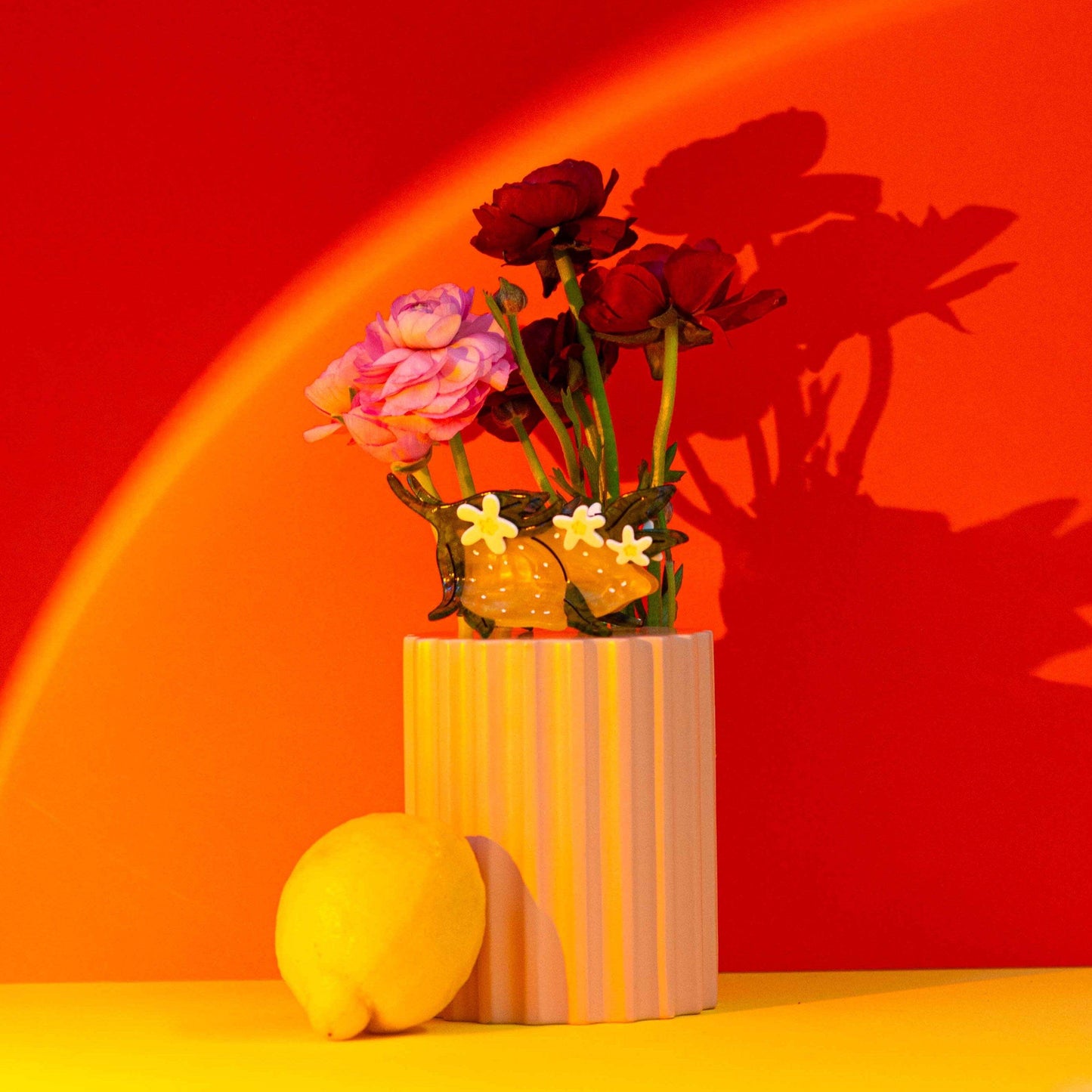 Jenny Lemons - Large Lemon and Flowers Hair Claw Clip