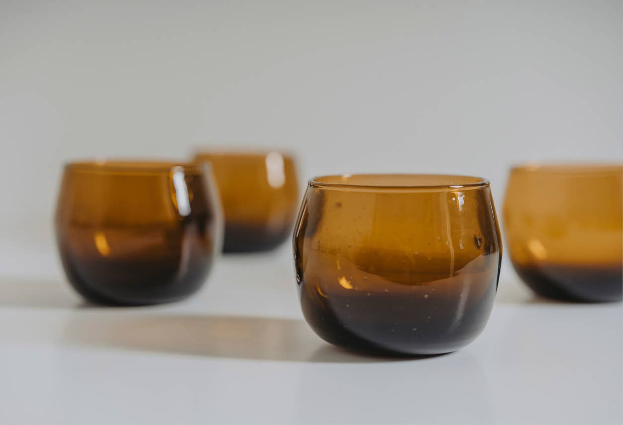 Moroccan Stemless Goblet - Amber