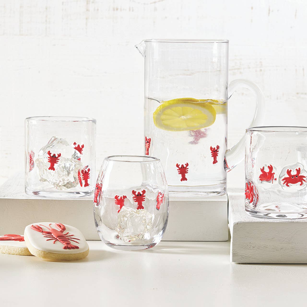 Lobster Icon Glass Tumbler