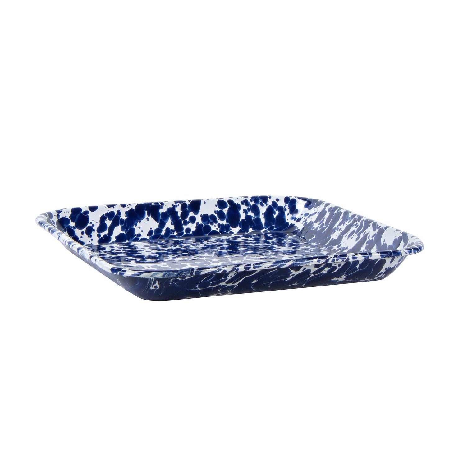 Enamelware Set of 2 Square Plates - Cobalt