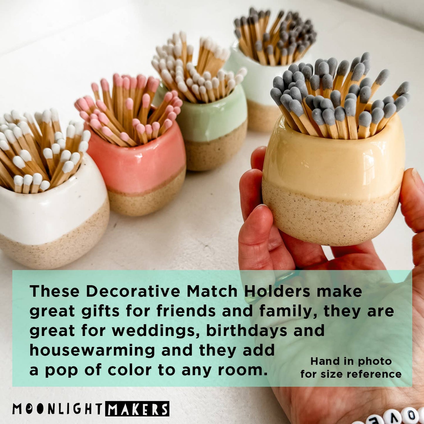 Moonlight Makers - Ceramic Match Holders - With or Without Matches - 5 Colors