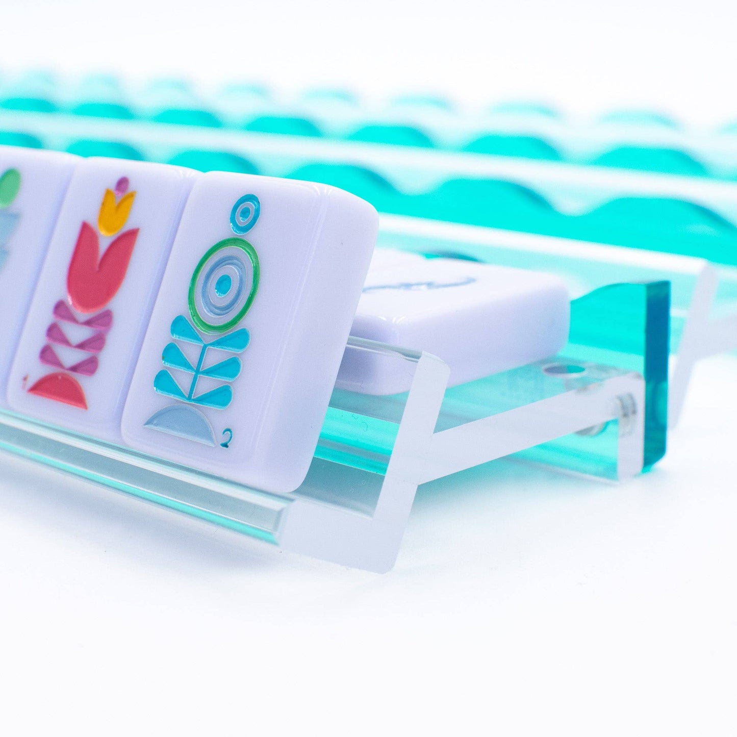 Wavy Acrylic Mahjong Racks | Multi-Colors | Magnetic Pushers