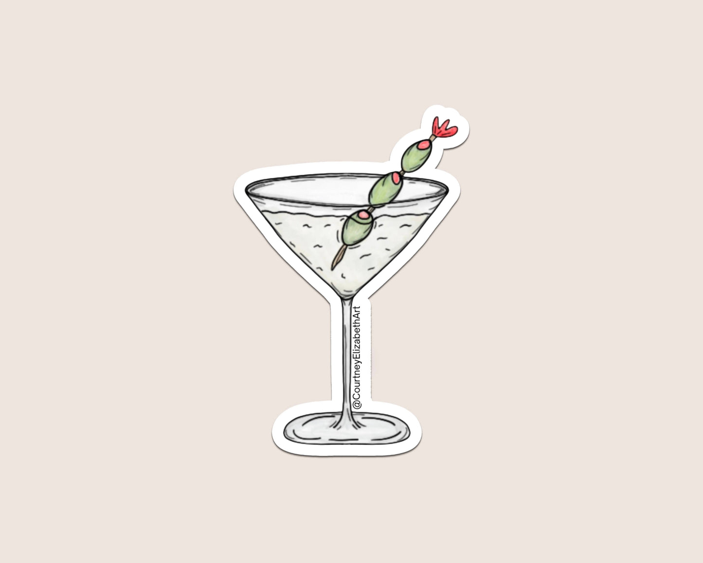 Dirty Martini Cocktail Sticker