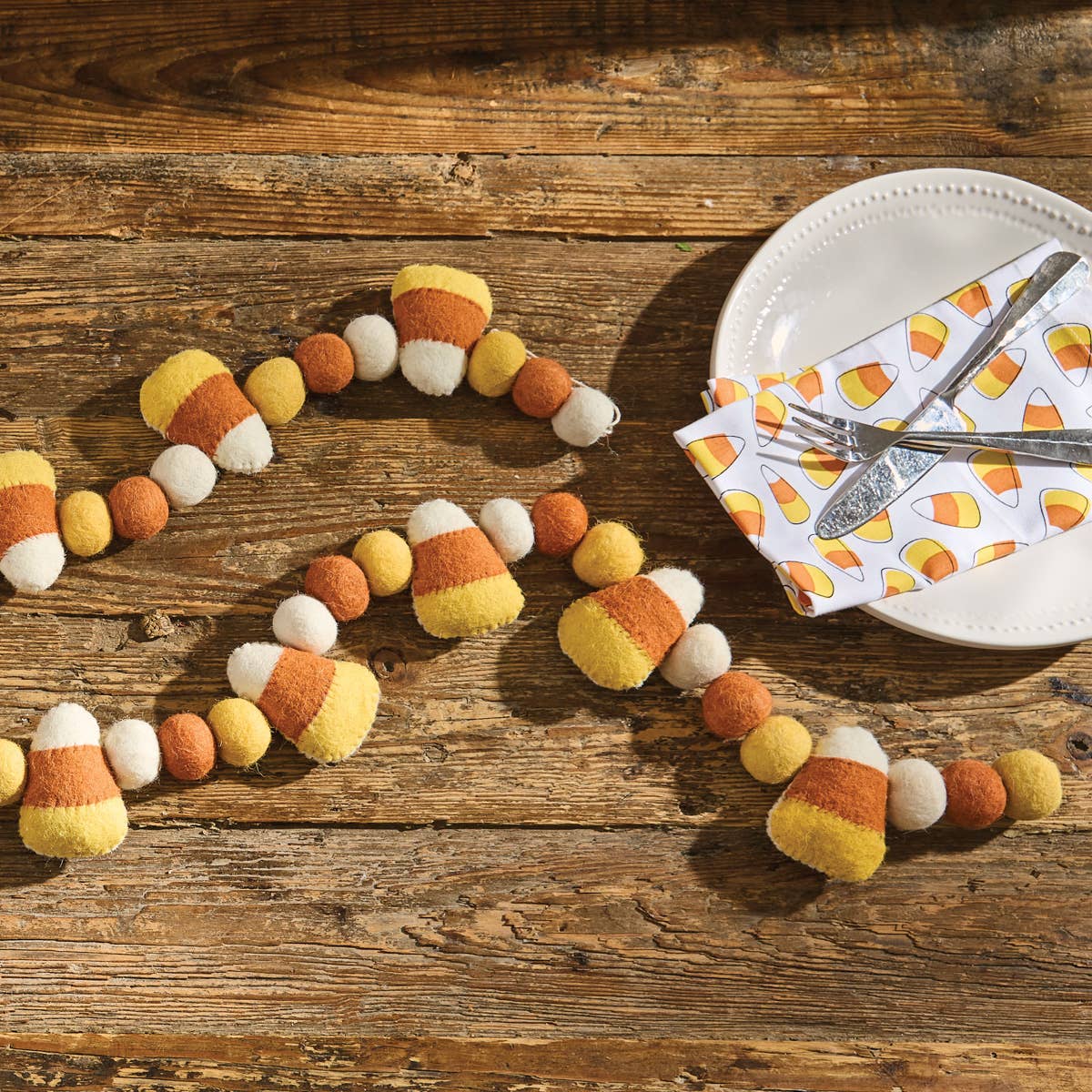 Candy Corn Garland - 100% wool