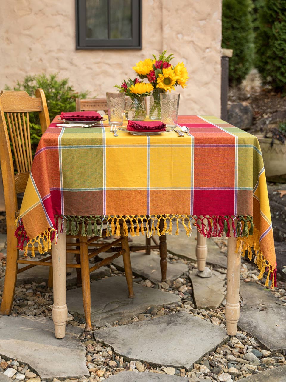April Cornell - Colorblock Plaid Tablecloth - Multi